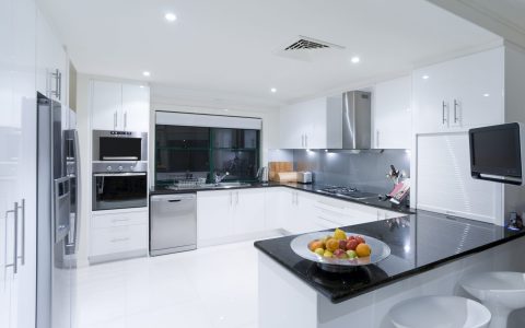 Modern kitchen in luxury mansion